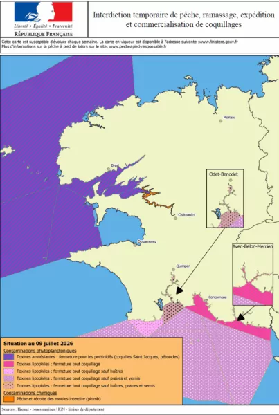 Carte des zones concernées